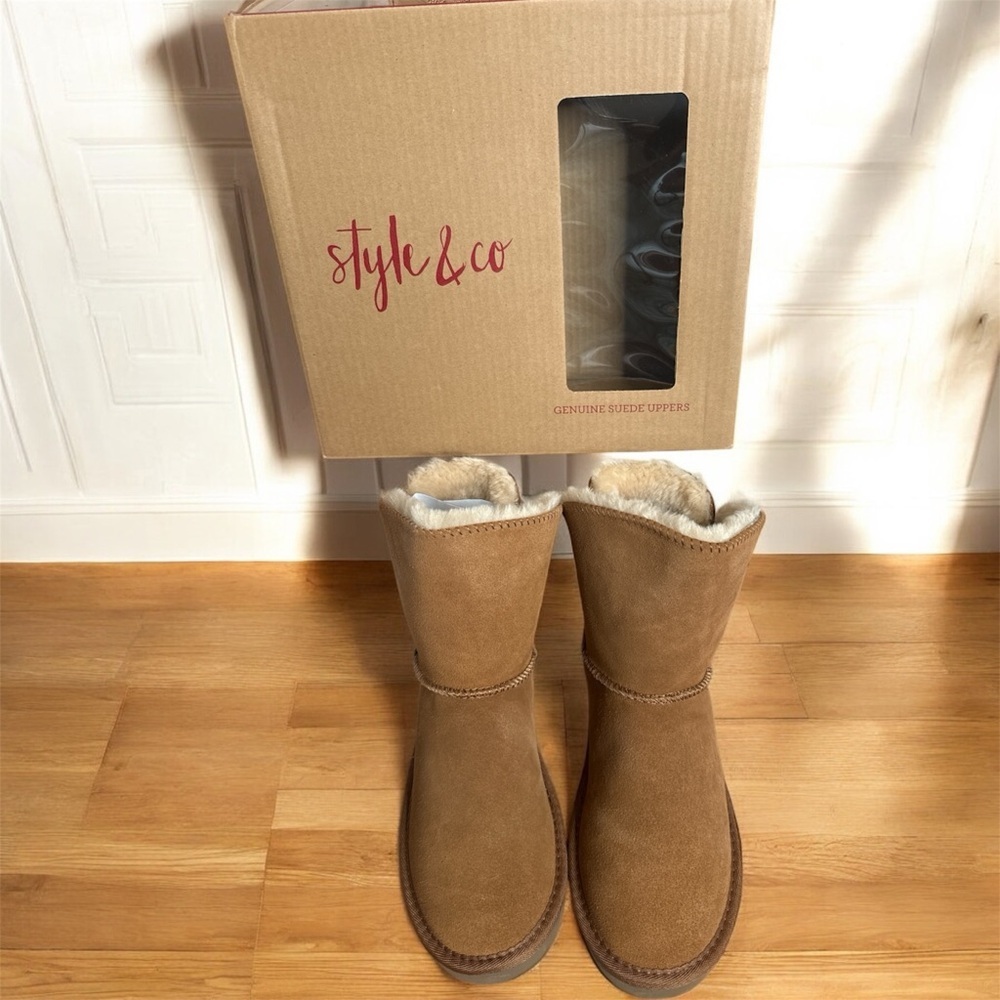 Style & Co. Tan Shearling-Lined Winter Boots - Picture 2 of 5
